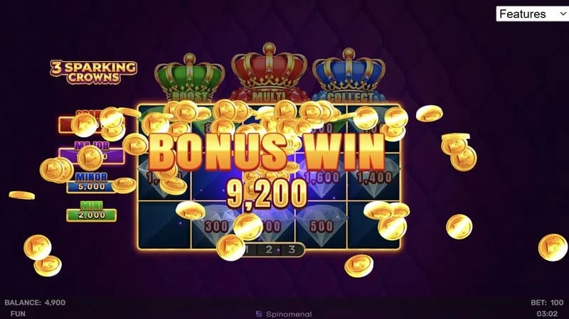 3 Sparking Crowns বোনাস উইন